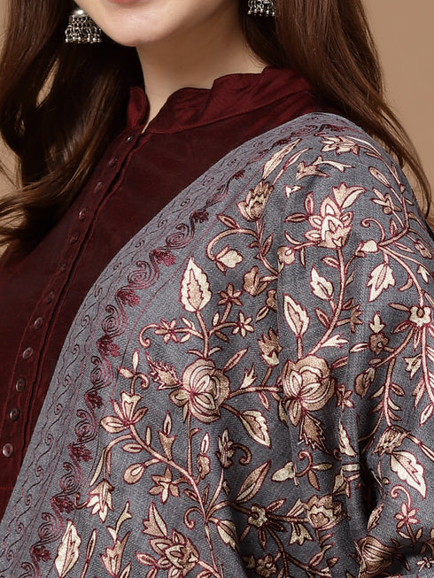 Women's Aari Embroidery Wool Shawl